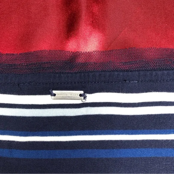 ⭐️NEW⭐️White House Black Market (WHBM) Short Sleeve Stripe Knit Shift Dress - Picture 9 of 12